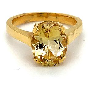 Scapolite 3.42ct Solid 18K Yellow Gold Ring